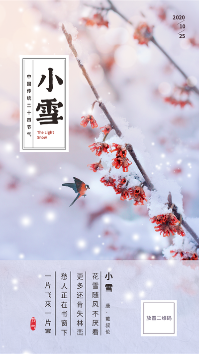 小雪二十四节气实景氛围古风